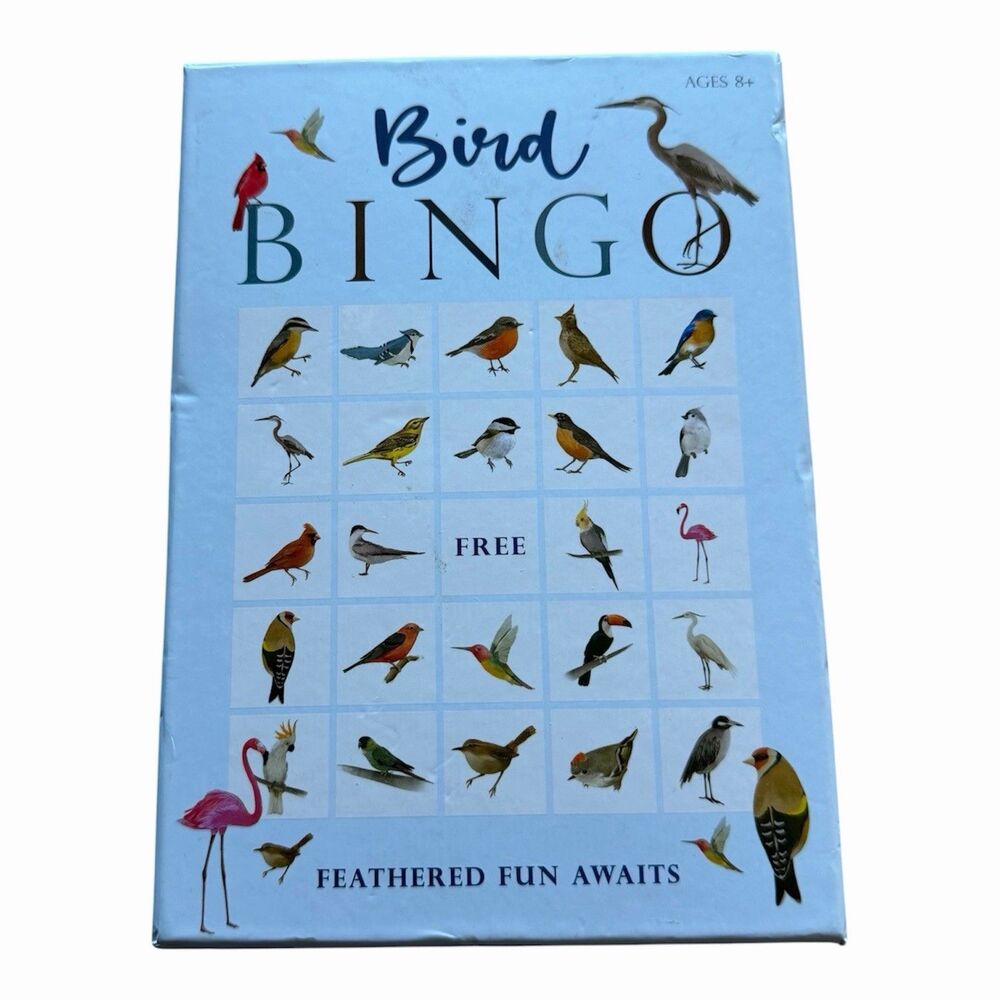 New Bird Bingo Game Ages 8+ Diane Neukirch 12 Bingo Cars, Bird Chips, Bird Cards